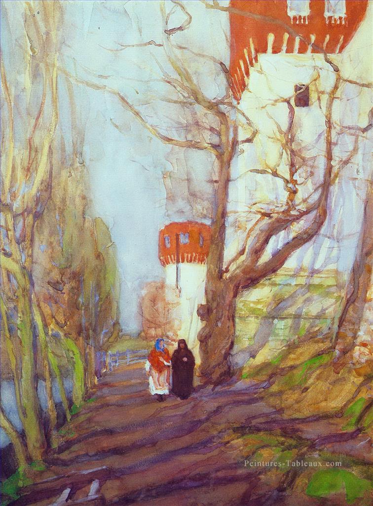 près du monastère novodevichy au printemps 1900 Konstantin Yuon Peintures à l'huile